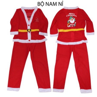 Bộ đồ quần áo noel cho bé trai và gái vải nỉ