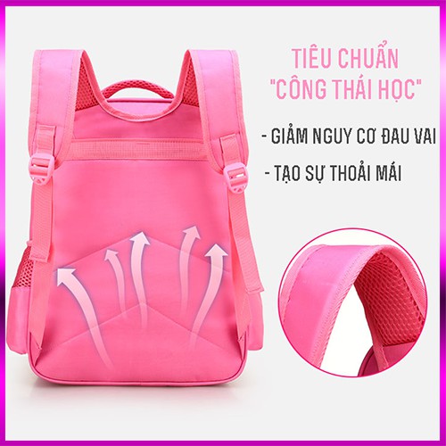 Balo trẻ em hình công chúa 𝐅𝐑𝐄𝐄𝐒𝐇𝐈𝐏 cho bé gái tặng kèm bộ dụng cụ bút chì Cặp sách cho bé cấp tiểu học và mẫu giáo