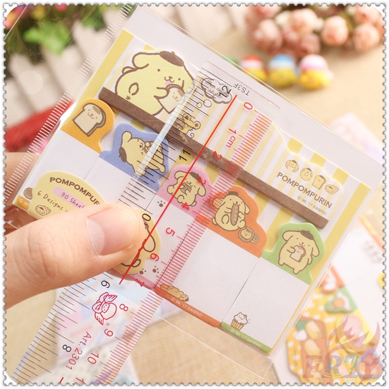90 Tờ✿ Ghi Chú Dính Chỉ Số Sanrio Q-1 ✿ Nhãn Dán Ghi Chú Đánh Dấu Trang Sách Hình Kitty / Melody / Gudetama / Little Star / Pom Pom Purin / Cinnamonr