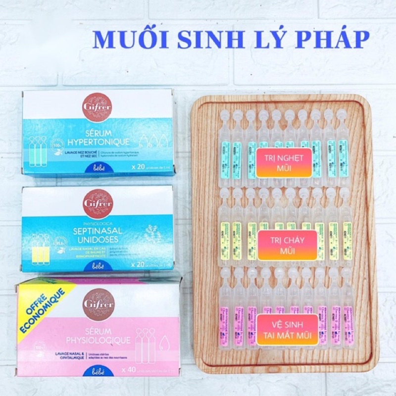 Nước nhỏ mũi xanh-vàng Gifrer Pháp cho bé-hộp 20 ống