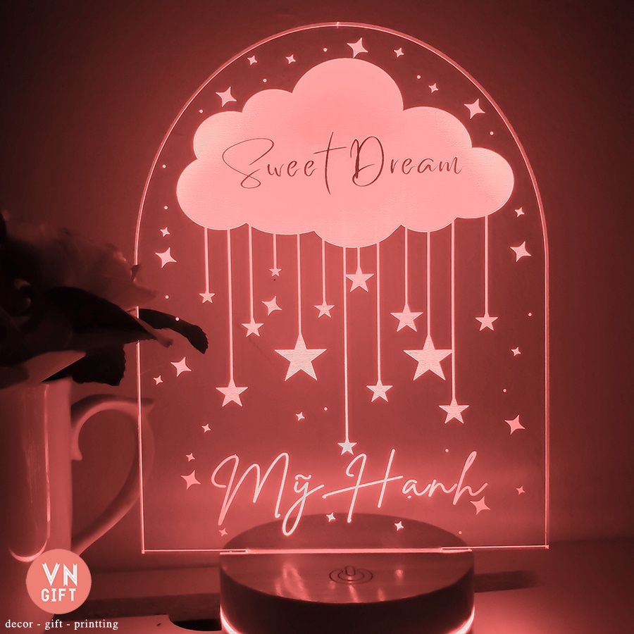 [BH 1 ĐỔI 1] Đèn ngủ ngôi sao khắc tên theo yc size 15cm 20 cm 25 cm có điều khiển từ xa,đèn 16 màu BH 3 tháng toàn quốc