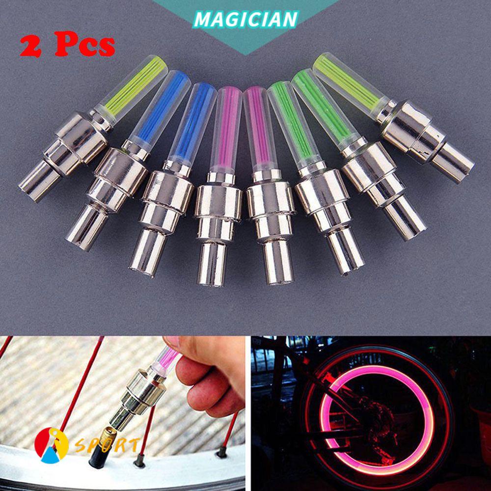 Set 2 nắp đậy van lốp xe đạp/mô tô chống nước có đèn led neon nhiều màu sắc đẹp mắt