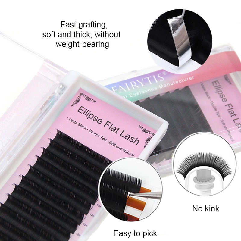 Hộp Lông Mi Giả 0.15mm Đầu Phẳng Mềm Nhẹ Tự Nhiên FAIRYTIS