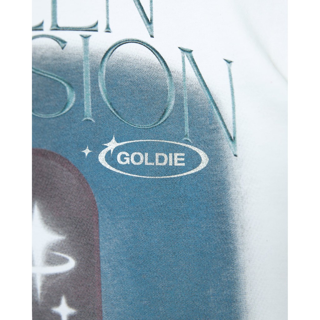 [Mã INCU50 giảm 50K đơn 250K] Áo thun 'GOLDIE UNSEEN DIMENSION' 100% cotton 2 chiều màu trắng | BigBuy360 - bigbuy360.vn