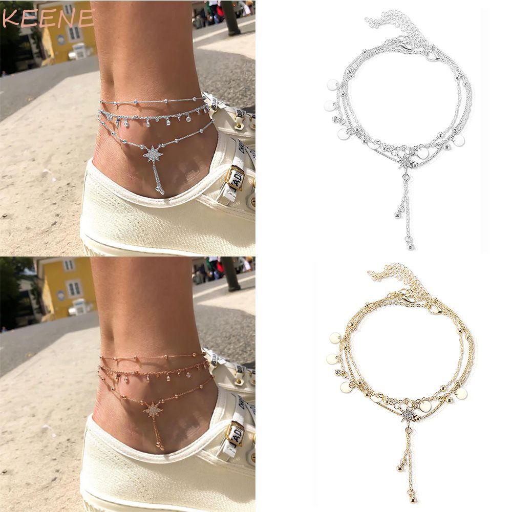 Lắc Chân Nhiều Lớp Thời Trang Đi Biển Quyến Rũ Cho Nữ|Vòng Tay