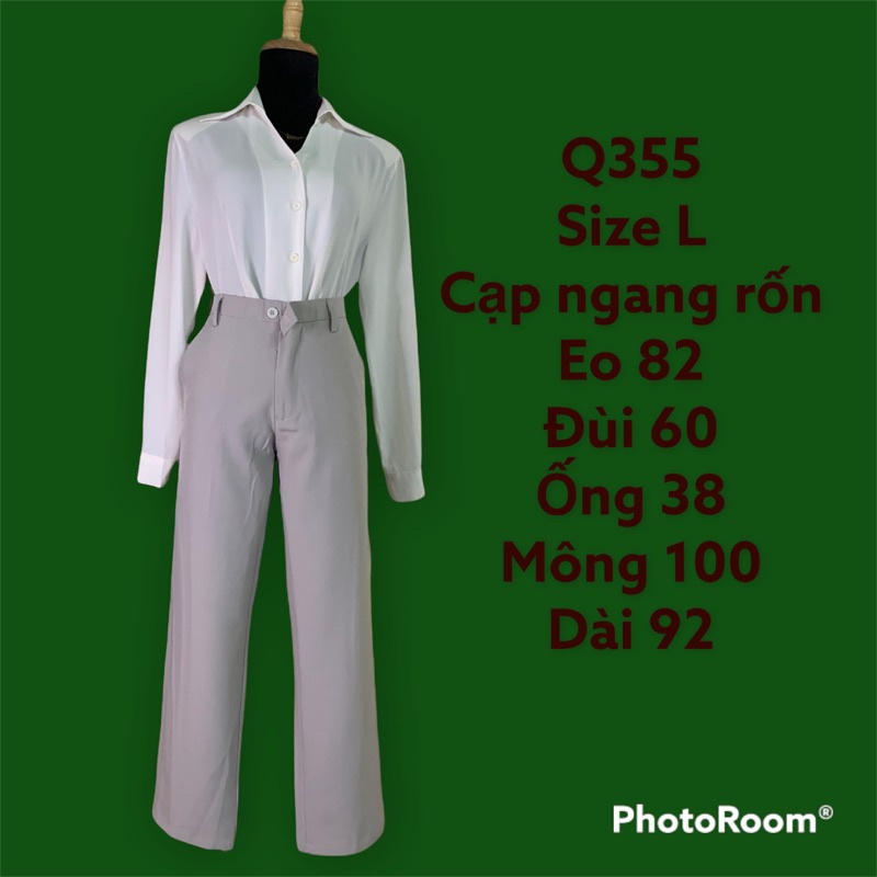 Quần tây nữ Q355 lưng cao ống đứng bigsize 2hand si chưa cắt khuy (kiện mới)
