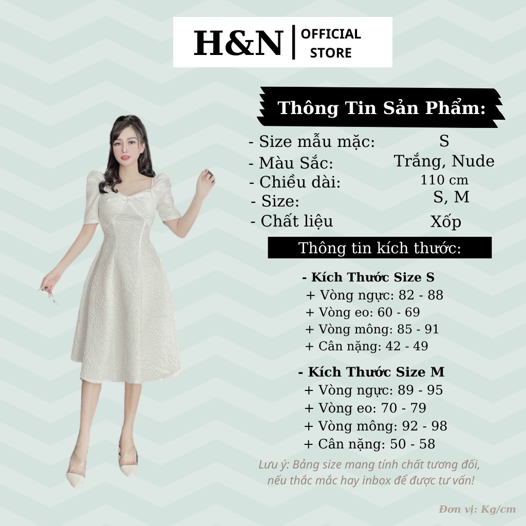 Váy nữ xòe thiết kế cổ vuông, đầm xòe xốp trẻ trung sang chảnh HN Clothing V27 | BigBuy360 - bigbuy360.vn