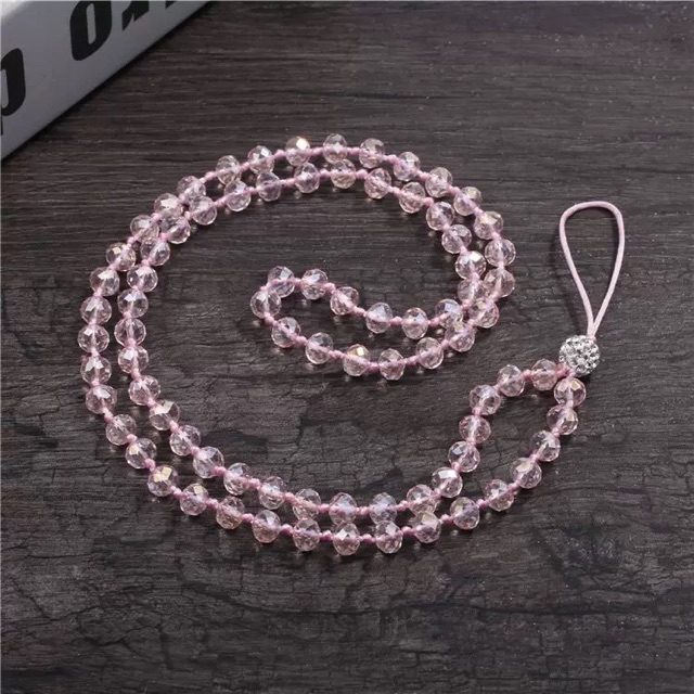 Dây đeo điện thoại, dây đeo bảng tên pha lê handmade