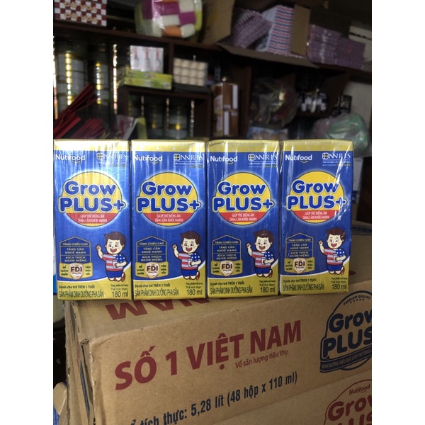 [Mã 267FMCGSALE giảm 8% đơn 500K] Thùng 48 Hộp sữa Pha Sẵn Grow Plus Xanh 180ml mẫu mới