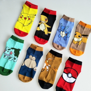 Vớ cotton cổ thuyền vô hình in hình Pokemon Pikachu dễ thương cho nữ