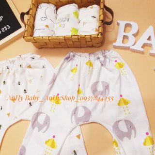 Combo 5 quần dài đáy tròn, cho bé mặc bỉm