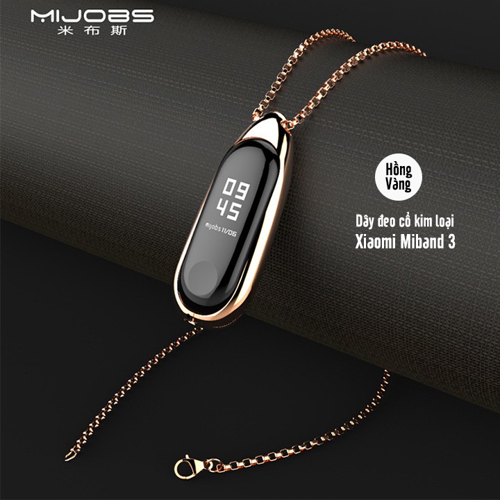 Dây đeo cổ kim loại Mijobs cho Xiaomi Miband 3 / 4