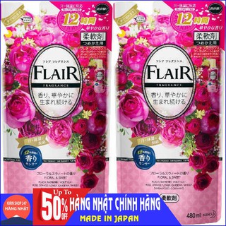 Gói nước xả mềm vải Flair KAO 480ml hương hoa Hàng Nội Địa Nhật