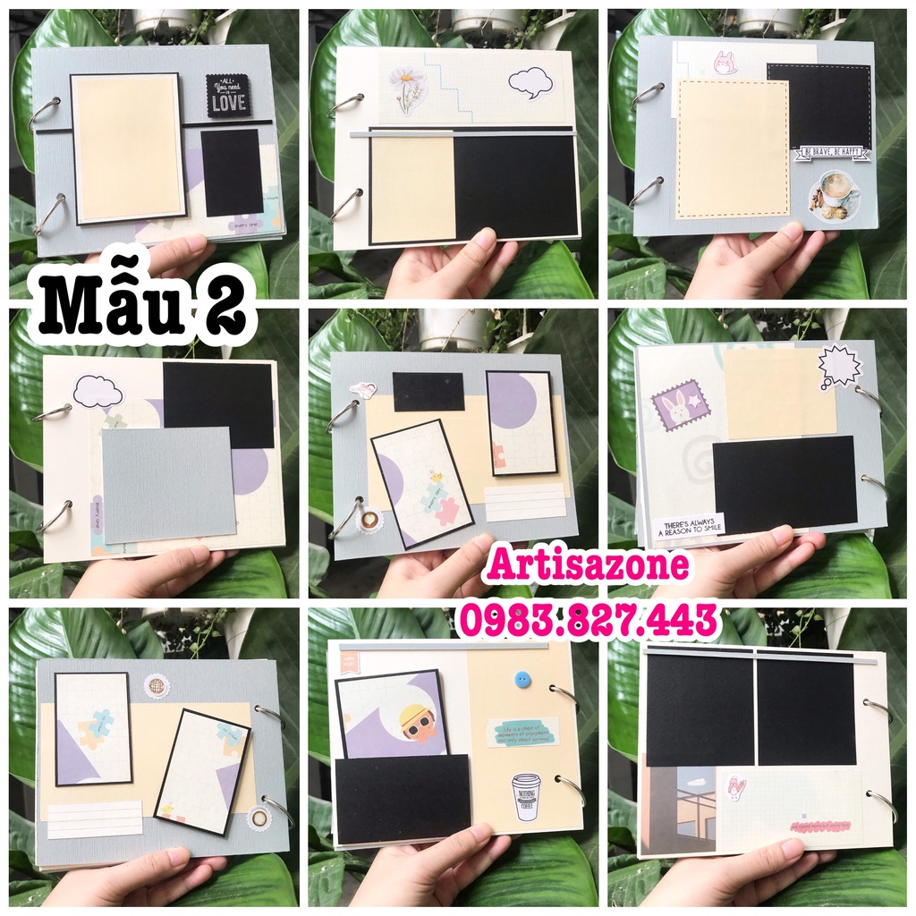 Album ảnh dán size nhỡ - Scrapbook handmade (Đọc kỹ mô tả từng sản phẩm)