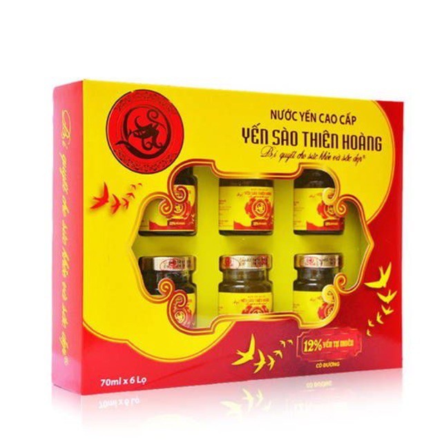 [Combo 5 Hộp] Nước Yến Nguyên Chất Thiên Hoàng 12% (6 lọ x 70ml)