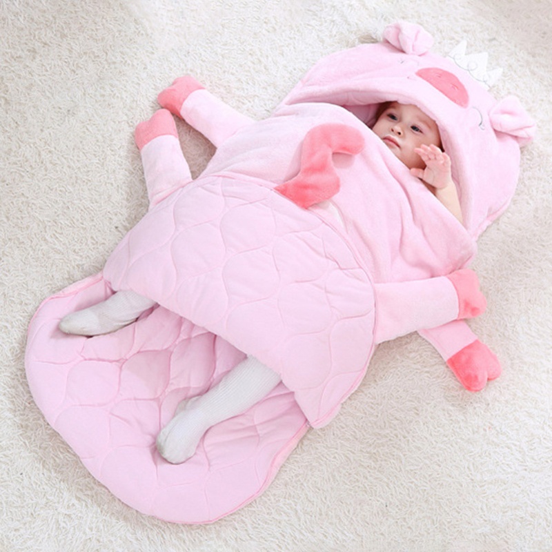 Túi Ngủ Cotton Dày Dặn Chống Đá Họa Tiết Hoạt Hình Dễ Thương Cho Bé