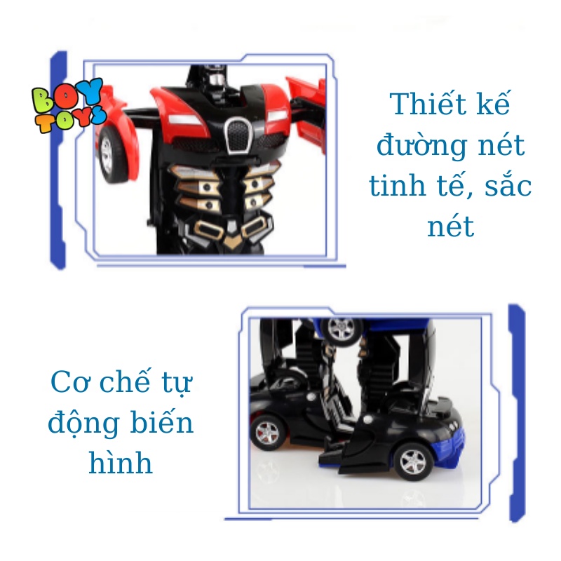 Đồ chơi xe ô tô mini biến hình Robot 2 trong 1, tự động tránh vật cản