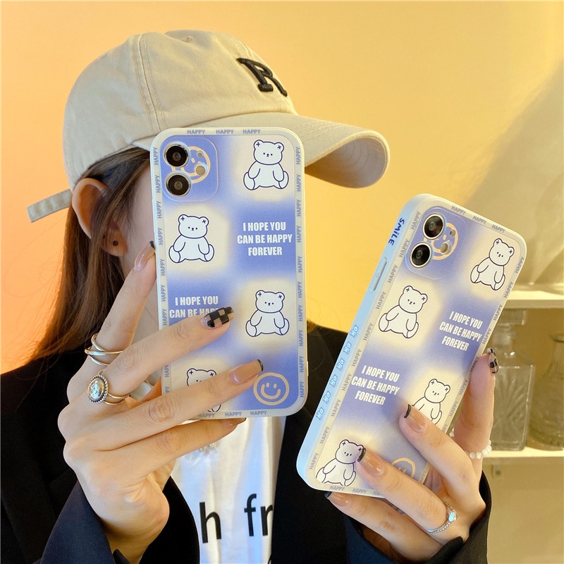 Ốp điện thoại silicon dẻo hình chú gấu hoạt hình cho VIVO Y20 Y11 Y20S Y20I Y12 Y12S Y11S Y17 Y15 Y19 V20 PRO Y85 V9 Y73S S7E Y93 V11I X50 X60 PRO