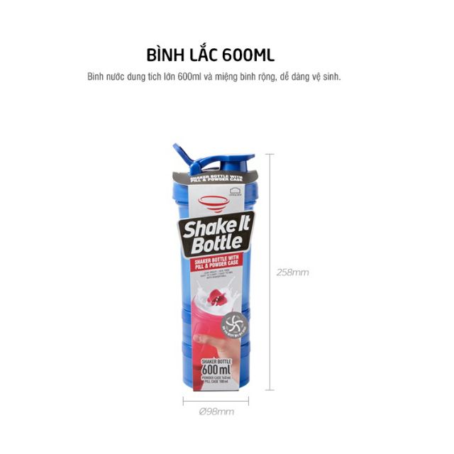 [Mã LIFEXANH24 giảm 10% đơn 99K] Bình Lắc SHAKE IT Lock&Lock 600ml HAP945