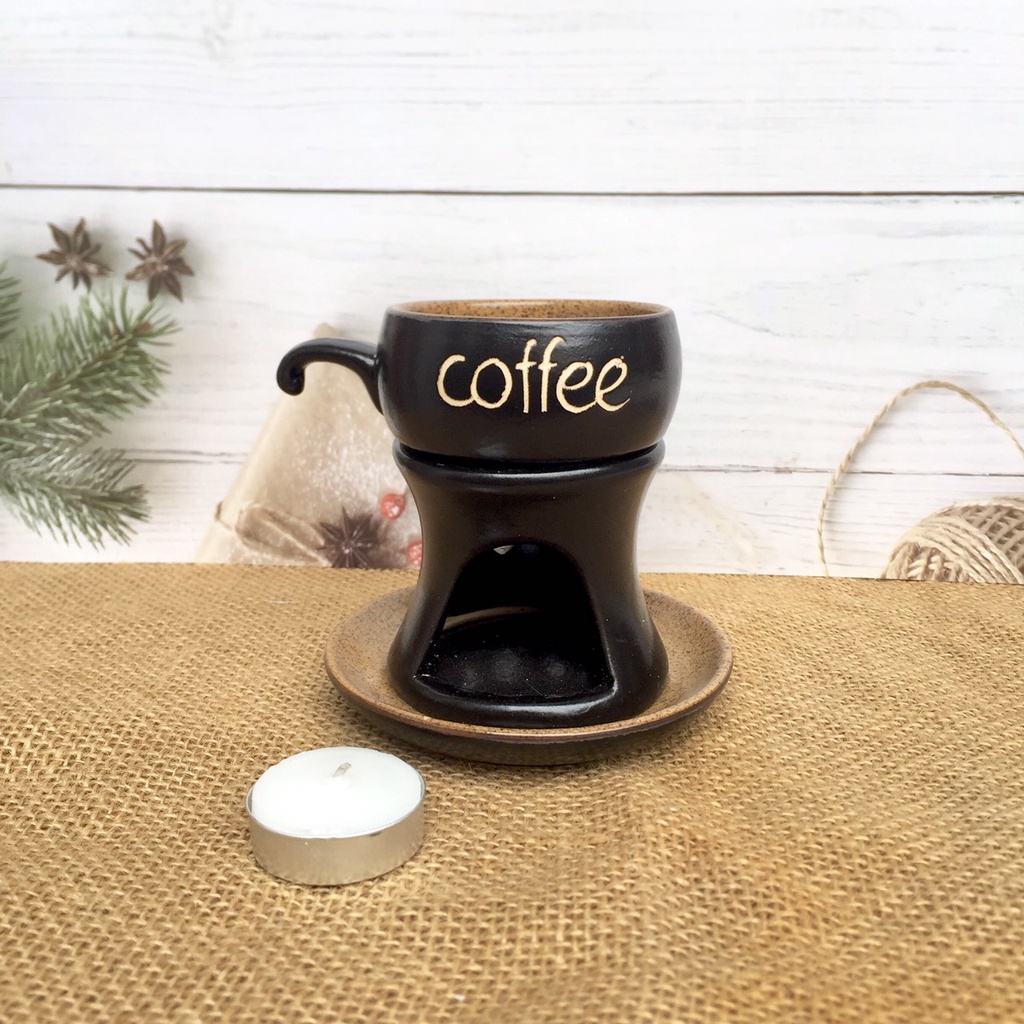 Bộ tách bếp đun hâm nóng cafe Sứ Bát Tràng Cao Cấp