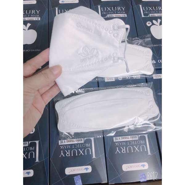 Khẩu trang y tế cao cấp LUXURY 4D Sen Việt ,1 hộp 30 cái, lọc bụi,kháng khuẩn ,có 3 màu.Xanh.Trắng.xám | BigBuy360 - bigbuy360.vn