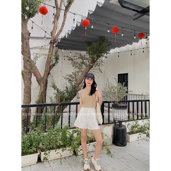 Áo Croptop gân viền