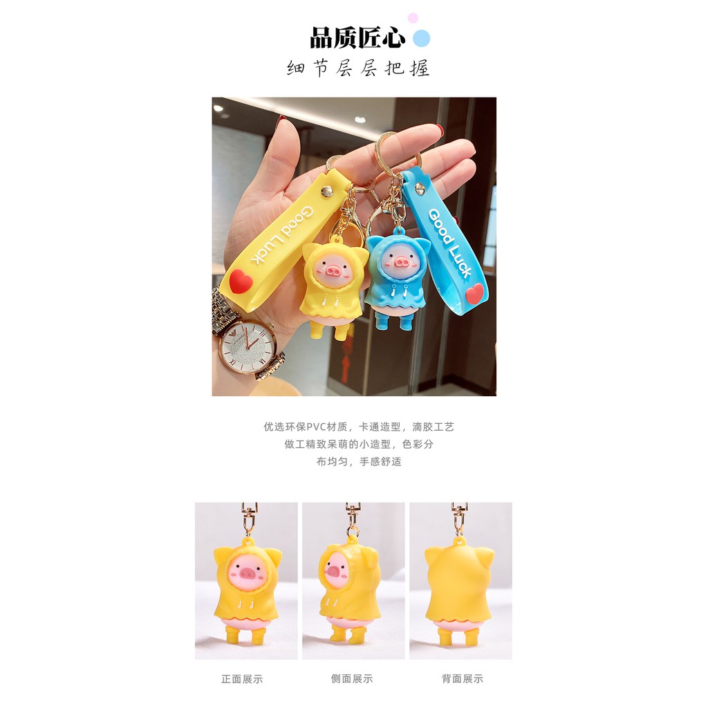 [Quà tặng ý nghĩa] Móc Chìa Khoá Móc Khóa Tạo Hình Heo áo vàng Dễ Thương Cho Cặp Đôi KH06
