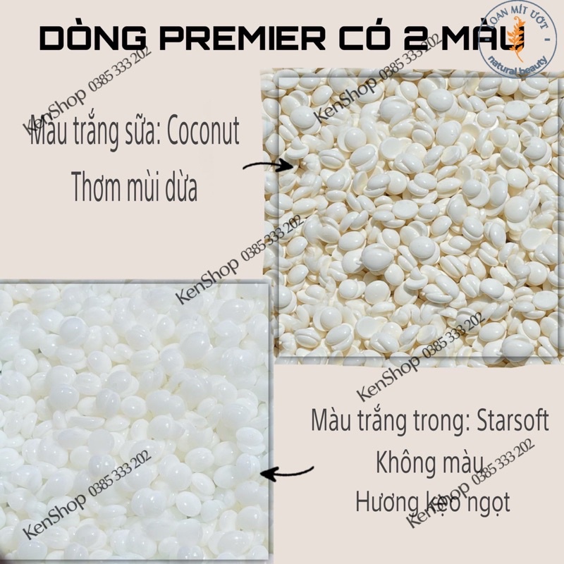 [Sáp cao cấp siêu bám lông Coconut &amp; Trong suốt] Sáp wax lông nóng Hard wax Beans