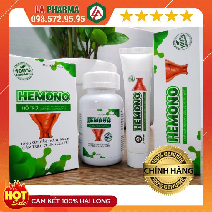 Viên uống trĩ Hemono - Gel teo trĩ Hemono CHÍNH HÃNG LaPharma