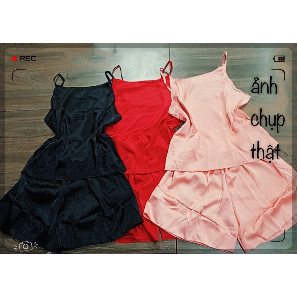 Bộ đồ ngủ nữ 2 dây cực xinh - Chất lụa mặc siêu mát - Freesize từ 45-58kg | BigBuy360 - bigbuy360.vn