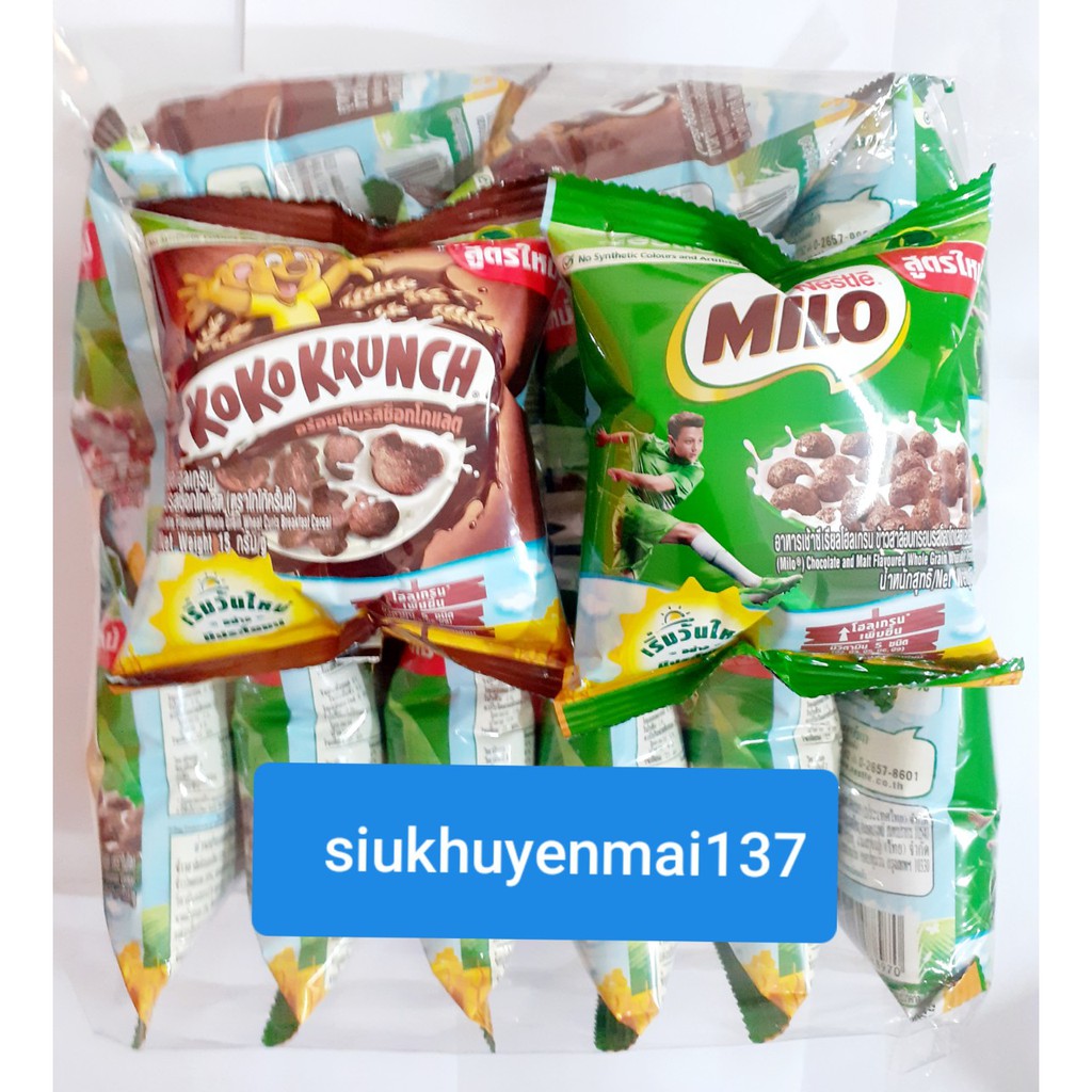 set 12_14 gói ngũ cốc ăn sáng milo nestle 15gr gói(3.8.2022)