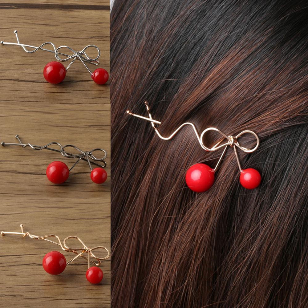 CACTU Kẹp Tóc Hình Quả Cherry Dễ Thương