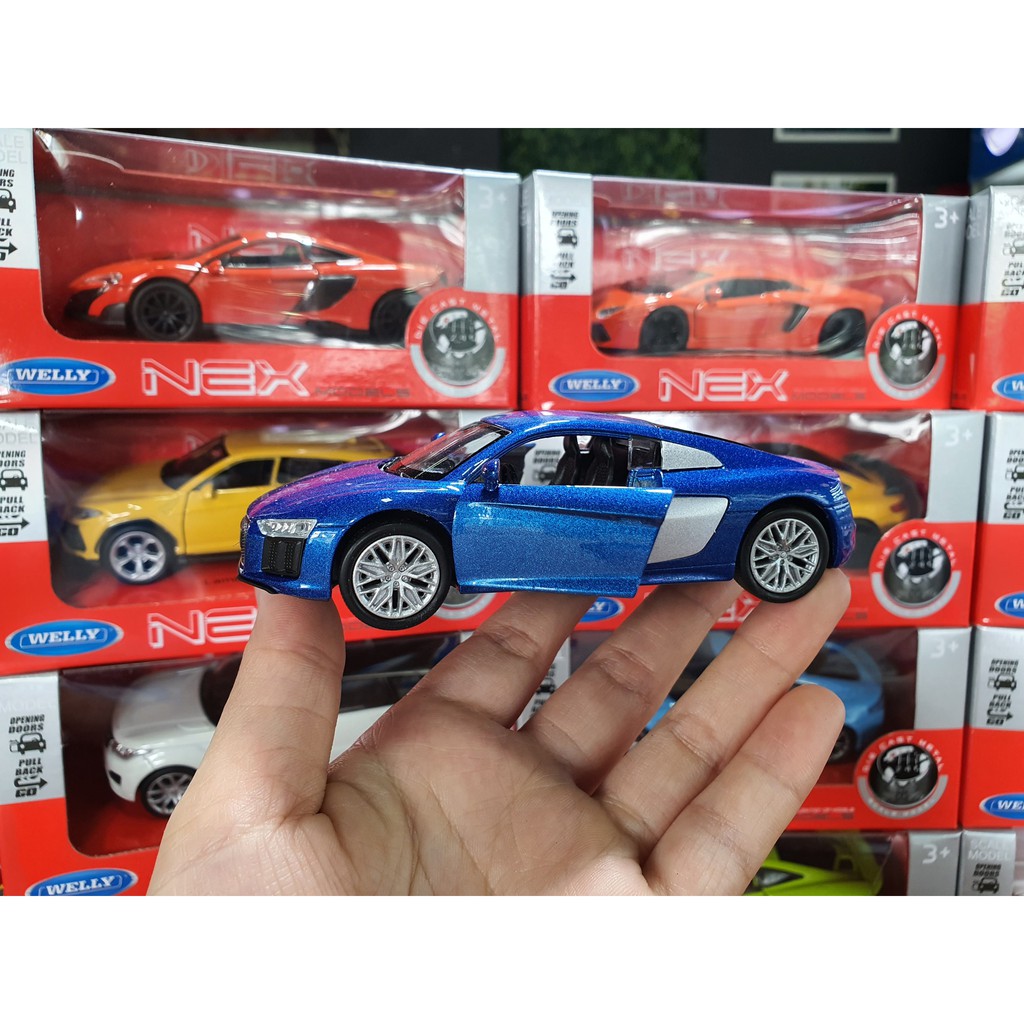 Xe Mô Hình Audi R8 V10 2016 1:34 Welly ( Xanh )