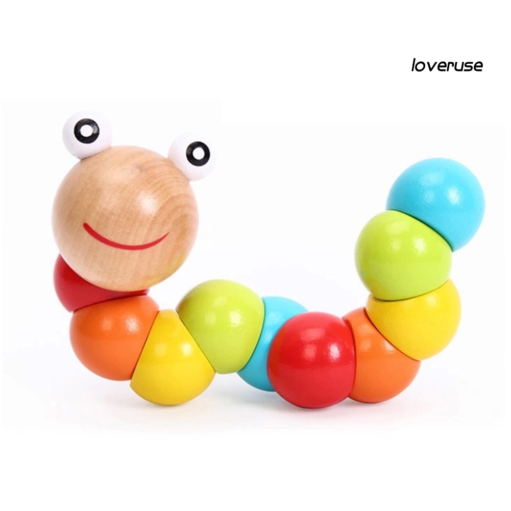 Đồ Chơi Lắp Ráp Hình Con Sâu Bằng Gỗ Nhiều Màu Sắc Cho Bé