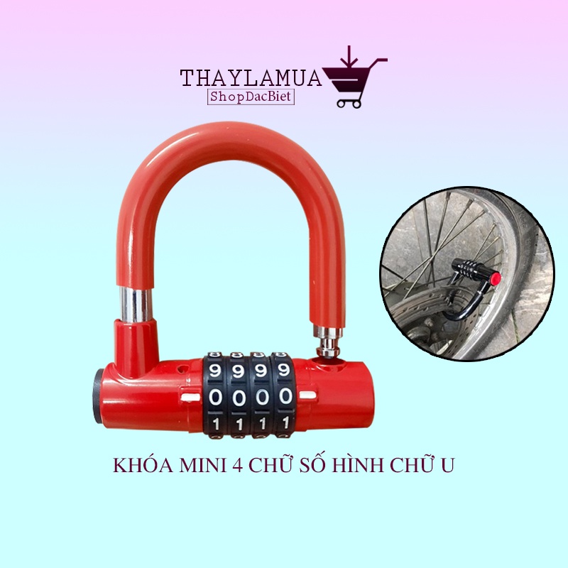 Ổ khóa mini 4 mã số cao cấp hình chữ U (KMS04)