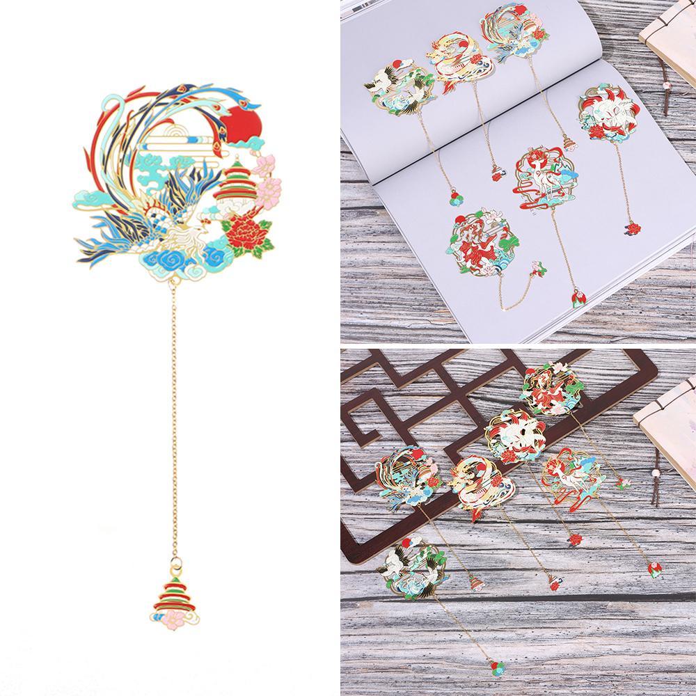 Bookmark Bằng Đồng Thau Phối Tua Rua Phong Cách Trung Hoa Cổ Điển