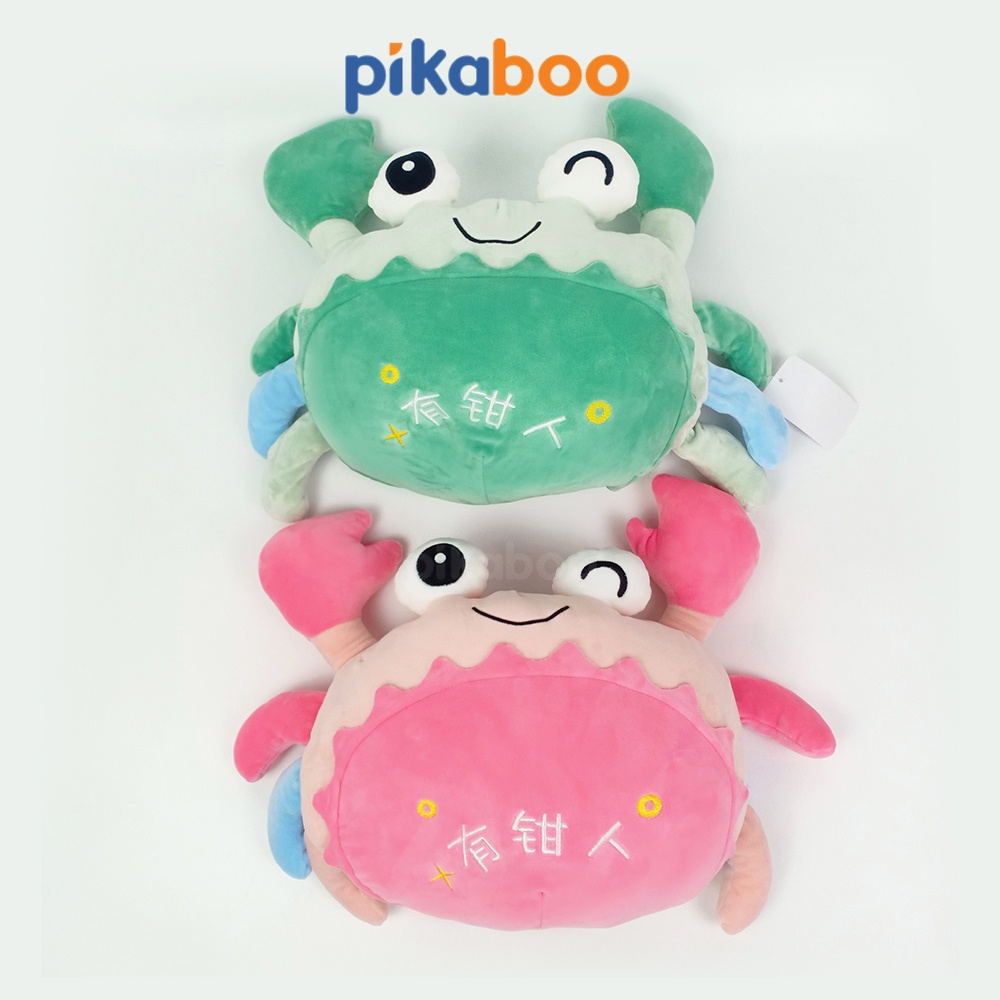 Gấu bông con cua cao cấp Pikaboo vải cotton nhung mềm mịn co giãn, nhồi bông 3D tinh khiết an toàn