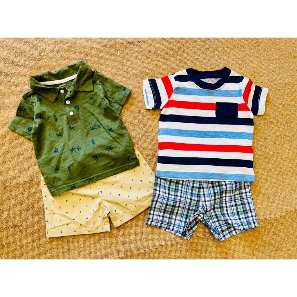 [Mã FAMAYFA2 giảm 10K đơn 50K] [SIZE 9-12M] Áo thun, quần đùi Carters bé trai - hàng xuất dư