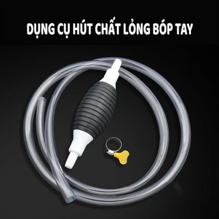 [FREESHIP] Ống hút xăng dầu chất lỏng bóp tay, bơm hút rượu, nước các loại chất lỏng dây dài 1M
