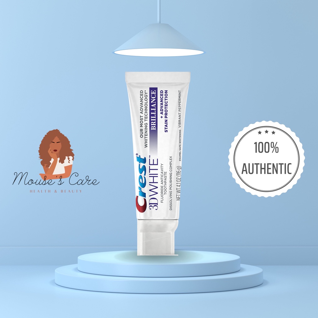 [AUTHENTIC] CREST 3D WHITE BRILLIANCE + ADVANCED STAIN PROTECTION - Kem Đánh Răng Crest Chống Mảng B
