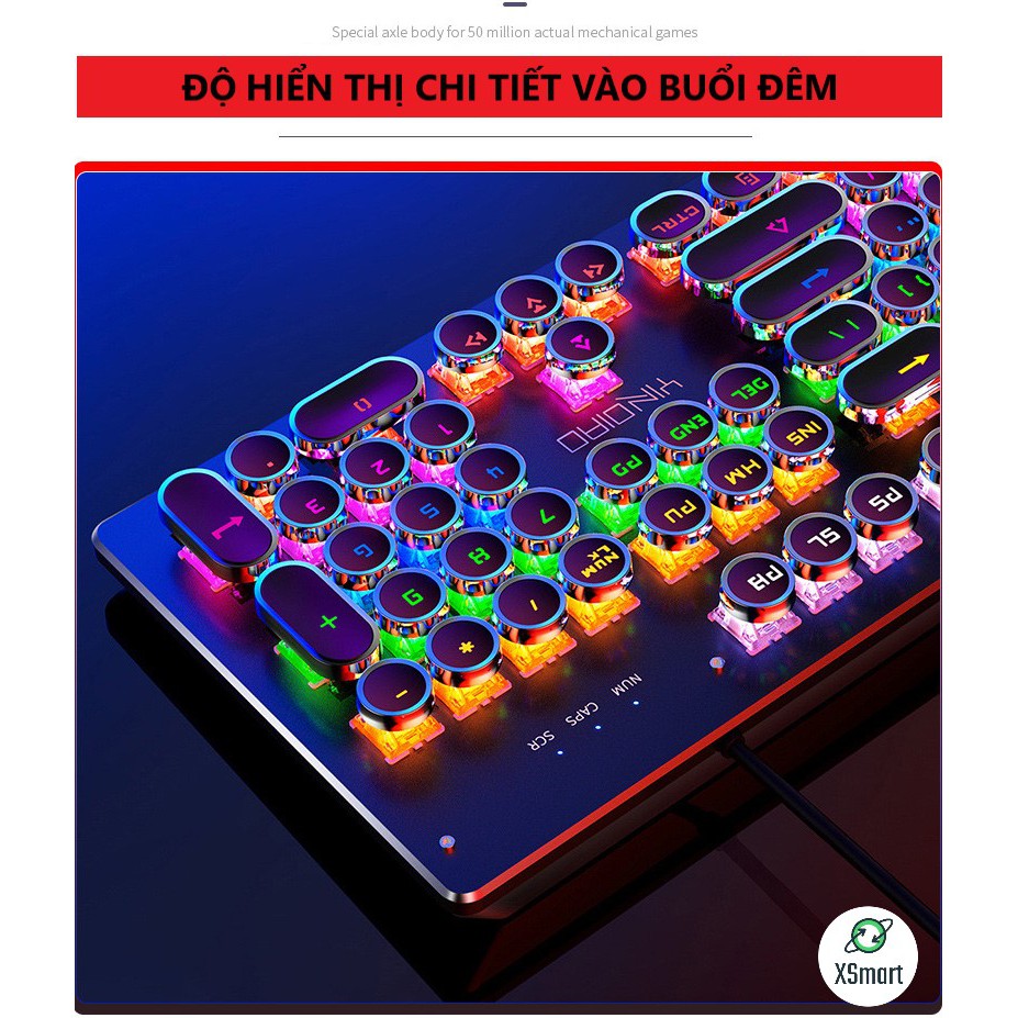 Bộ Chuột Và Bàn Phím CƠ Gaming LED Nhiều Màu Cho Máy Tính Laptop PC T907+V8 Tia Sét Cao Cấp