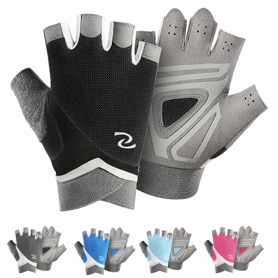 Mới Đôi găng tay thể thao nửa ngón chống trượt chống mài mòn luyện tập thể hình