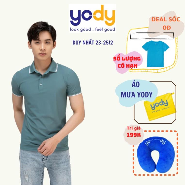 Áo Phông Polo Nam YODY Airycool Bo Kẻ Ngắn Tay Có Cổ, Thiết Kế Tỉ Mỉ APM3959 ! * 2022 !