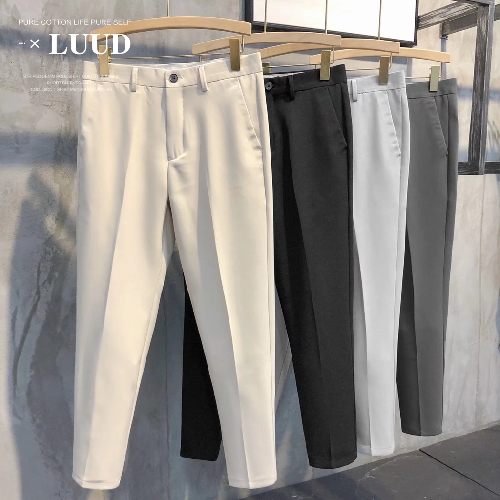 Quần màu trơn thời trang mùa thu đông phong cách Anh Quốc thanh lịch cho nam