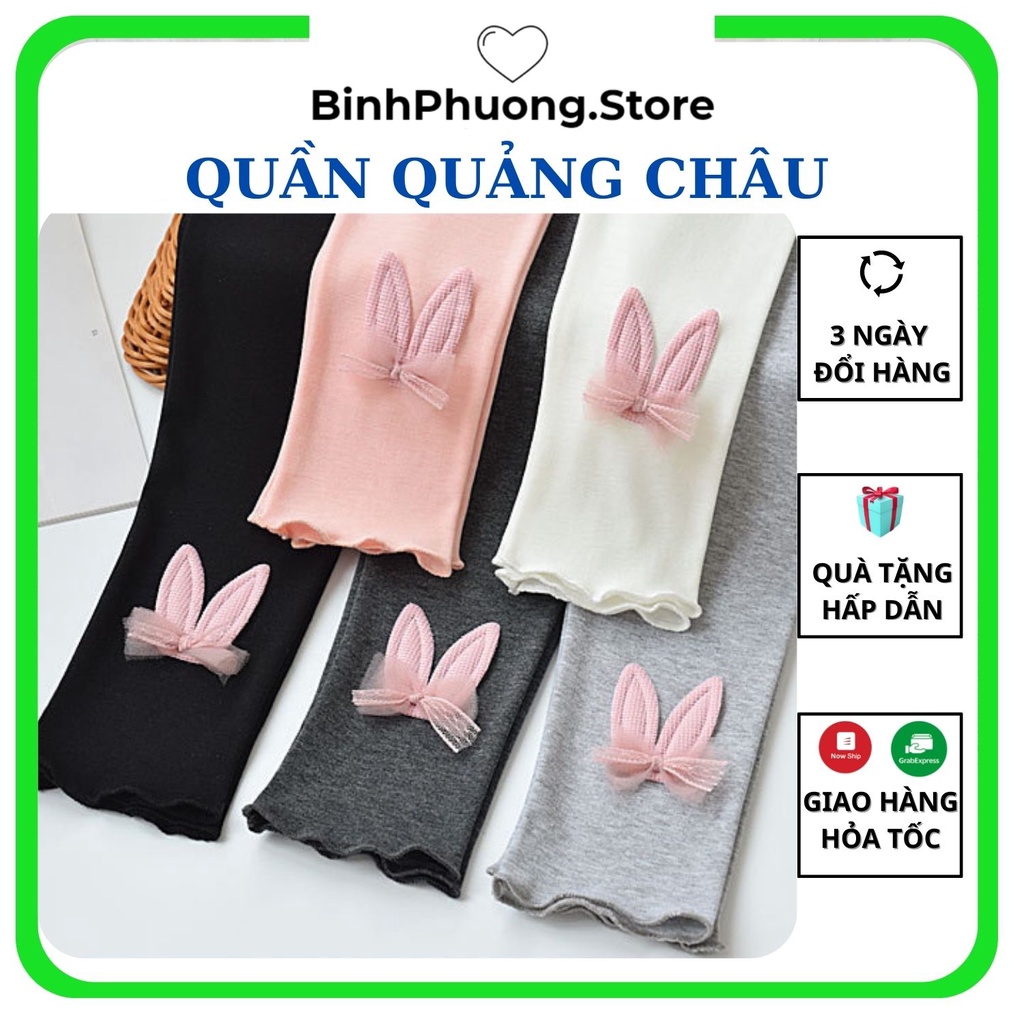 Quần Legging Bé Gái, Quần Thun Ôm Legging Cho Bé Gái Hình Tai Thỏ Hàng Trung 1 2 3 4 5 Tuổi Binhphuong.store