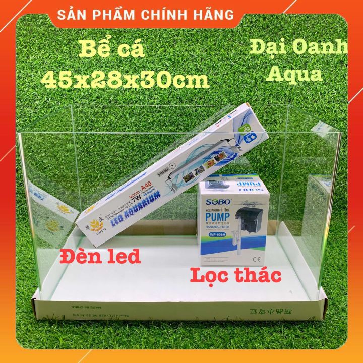 { RẺ VÔ ĐỐI } BỘ Bể Cá Kính Đúc 45cm, Dài 45cm Rộng 28cm Cao 30cm - Bể Cá Cảnh Mini