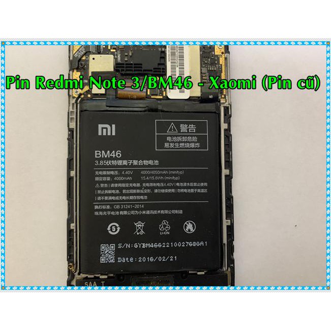 Pin Redmi note 3/BM46 Xiaomi (Hàng tháo máy)