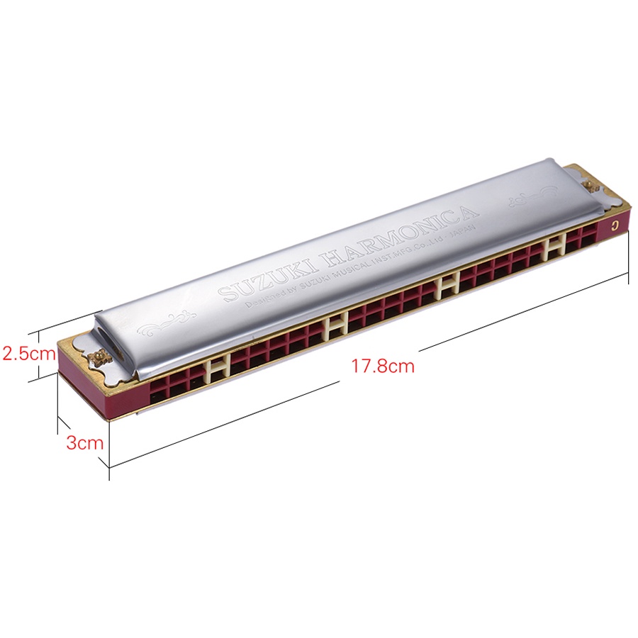 [Chính hãng] Kèn Harmonica Tremolo Suzuki Study 24 - 24 holes , 3 tone