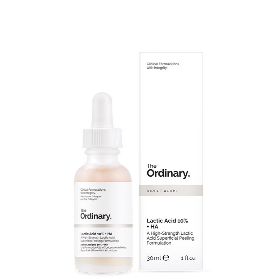 Tinh Chất tẩy da chết, giúp sáng da, đều màu , da mịn - The Ordinary Lactic Acid 10% + HA  - Lactic Acid 5% + HA