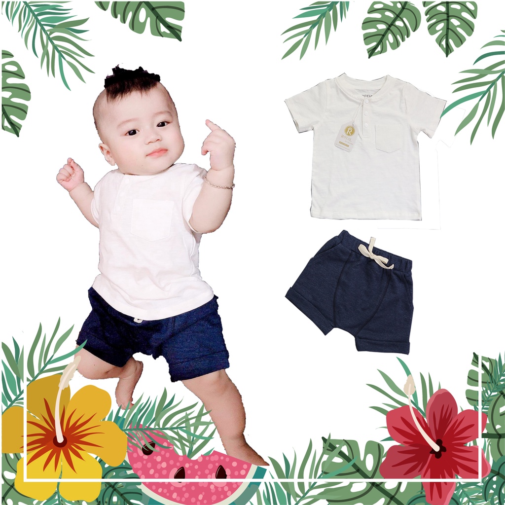 Áo Thun bé trai, áo phông trẻ em cao cấp chất cotton cổ tròn Xanh Ngọc cho Bé( 5-21kg)